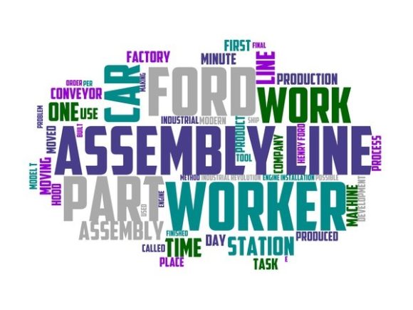 Assembly Worker Typography Background