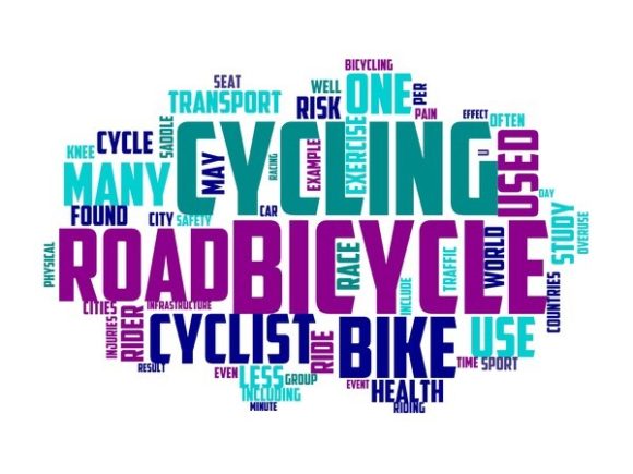 Bicycling Typography Sticker