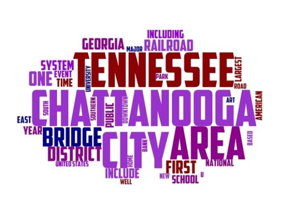 Chattanooga Typography Sticker – A Beautiful Wordcloud for Creative Projects